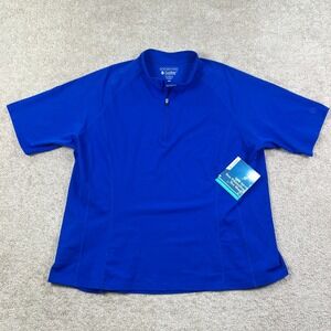 NEW Coolibar Womens XXL Freestyle Rash Guard Blue UPF 50+ Short Sleeve 03276 NWT